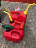 Three small gas cans