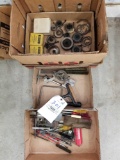 Tools, clock parts, 3 boxes