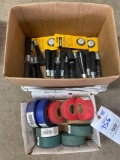 Winch handles, plastic ribbon, levels