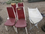 (4) chairs and a hamper