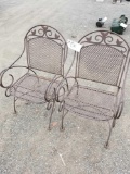 Pr wrought iron chairs