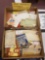 2 boxes scrapbook items, assorted advertising