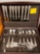 Beaded edge 18/10 stainless flatware in chest