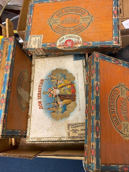 4 cigar boxes starrett steel rule