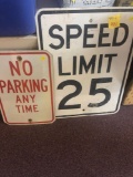 Street signs, speed limit 25 & no parking