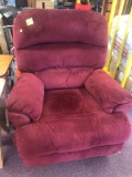 Burgundy recliner rocker chair
