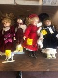 4 collector dolls