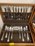 Towle stainless flatware in chest service for 20