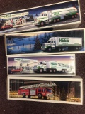 4 Hess trucks diecast in boxes