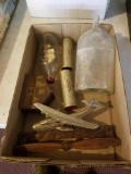 Plane towel bar, military 1945 parachute tubes, bottles