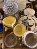 2 flats dishes, USA pottery vase, and more