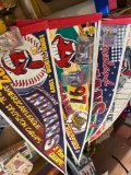 Cleveland Indians pennants with pins and cards, tickets and wood items