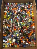 Flat of vintage marbles