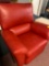 Faux red leather rocking chair