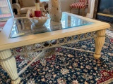 Beveled Glass coffee table cream color