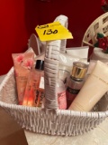 Basket of lotions and perfume