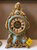 French Provincial mantel clock, metal case