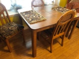 Kitchen table with 4 chairs, wicker accents