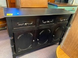 Black side table buffet stand, 31? tall x 42? long