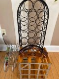 Wine racks 3 & wooden decorated wine bottle holders from Africa
