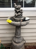 Outdoor patio cement fountain & flower pot