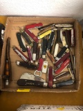 Collection of pocket knives and knives