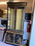 Drexel heritage Asian style display case with glass shelves