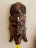 2 African tribal mask wood carved