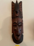 2 wood carved African tribal mask