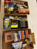 3 flats new old stock train accessories, cars and small airplanes