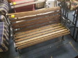 Metal frame park bench
