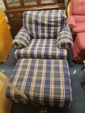Smith Bros upholstered chair with ottoman