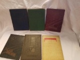 6 assorted yearbooks 1930s and 1940s