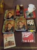 5 Coke trays, cars, Koolaid pitcher, Miller inflatable