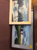 2 signed & framed artwork pieces