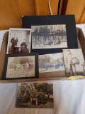 Old photographs, dog sled, 1910 Seville. Post office