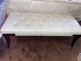 modern bench with tufted seat