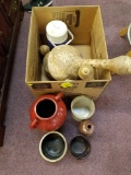 Crocks, pottery, cooler, gourds