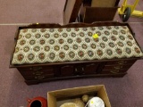 Lane cedar lined blanket chest with upholstered top
