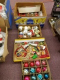 Assorted vintage Christmas ornaments and bulbs