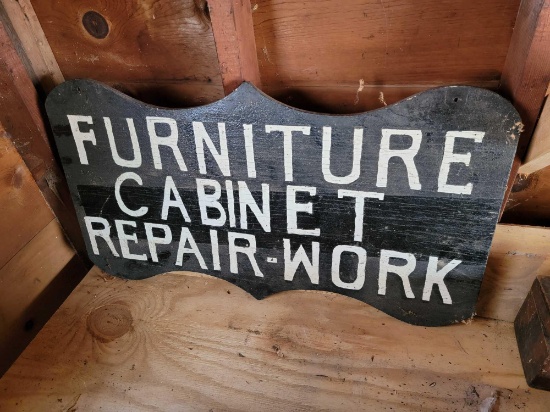 Handmade Repair Work Wood Sign