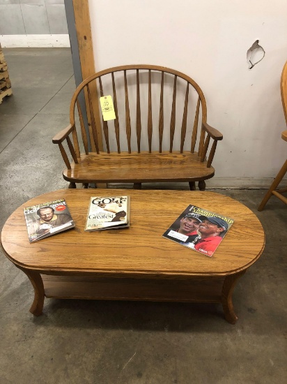 Oak Bench and Oak Coffee Table