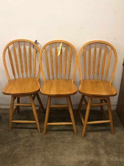 (3) Oak Stools