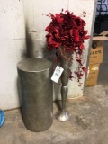 Floor vase and stand.