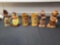 Hawaiian tiki mugs, hula girl, wood figurines