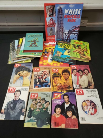Vintage TV guides, kids books, collector books, Fonzy