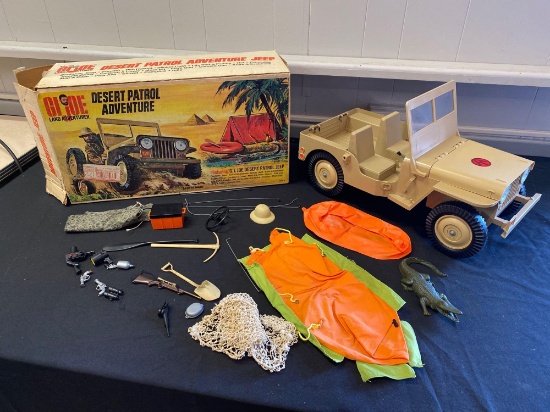1971 Hasbro GI Joe Desert Patrol Jeep with accessories shown
