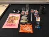 Playboy Calender and Ashtrays, Adult Playing Cards, Stirrers