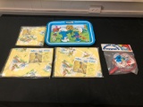 Smurf Snack Tray, Blankets and Spinning Toy