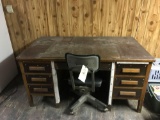 Oak desk and chair